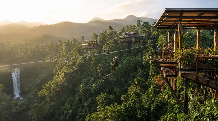 Zipline over the jungle